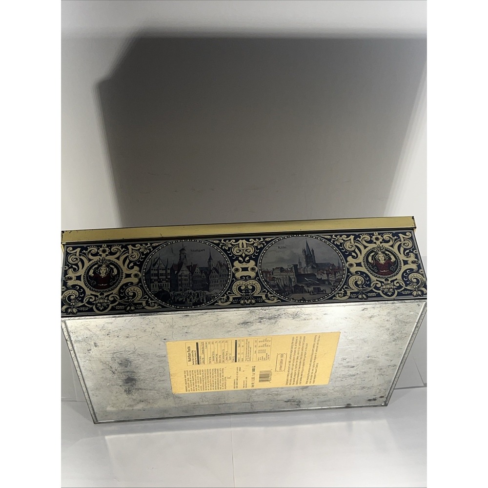 Henry Lambertz GMBH &‎ Co Tin Biscuit Box Hinged Chest 1998 Aachen Germany 14.5" - Picture 9 of 10